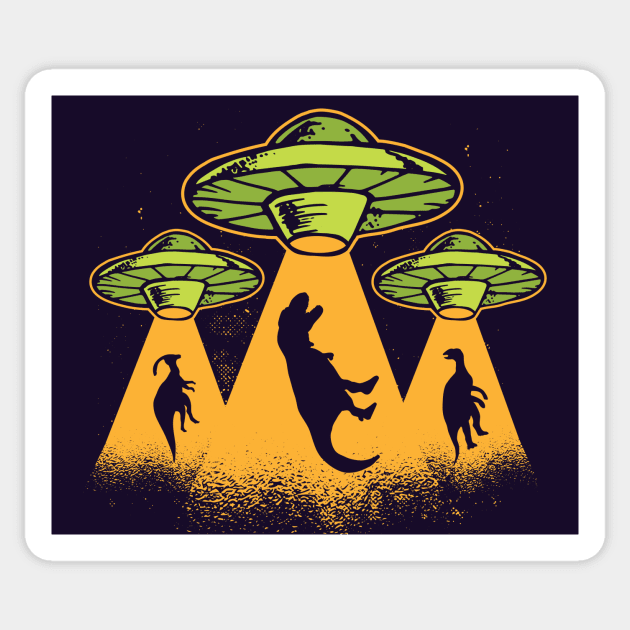 What Happened to the Dinosaurs // Funny UFO Cartoon Sticker by SLAG_Creative